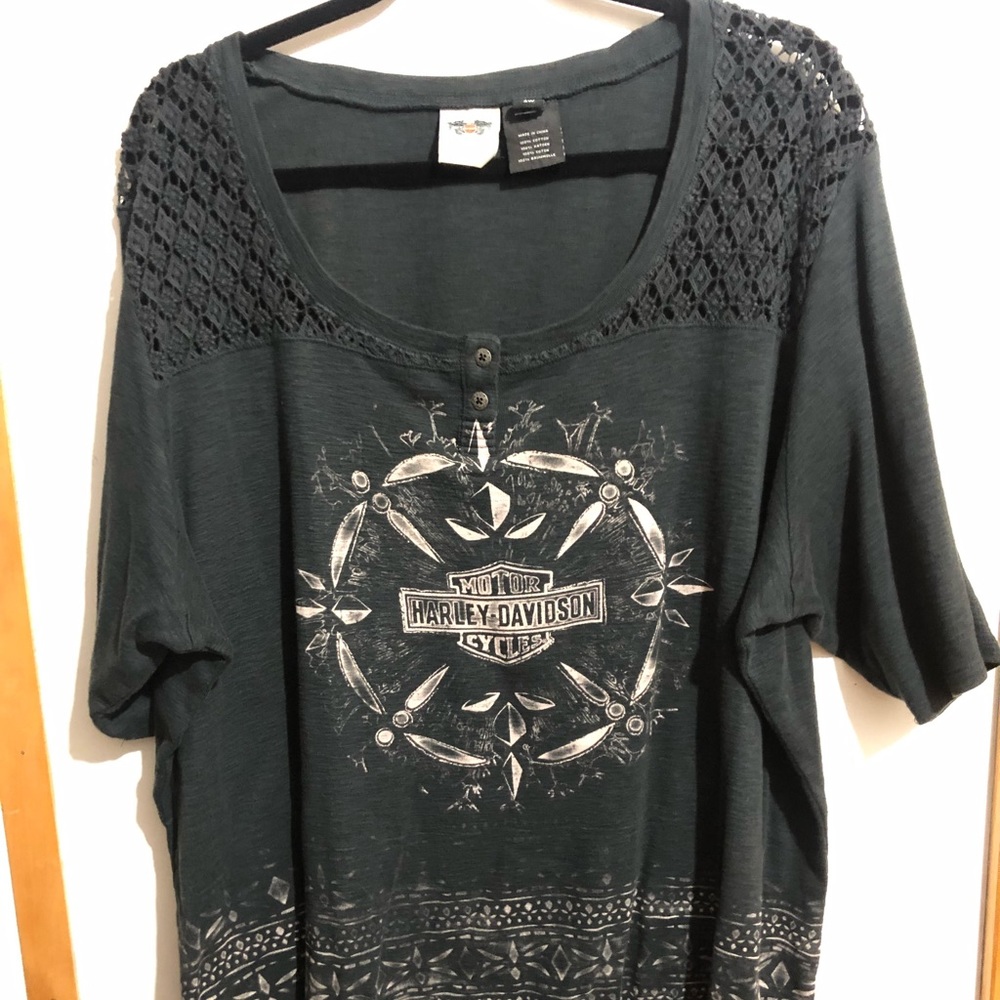 NWOT Harley Davidson Black and Tan Shirt